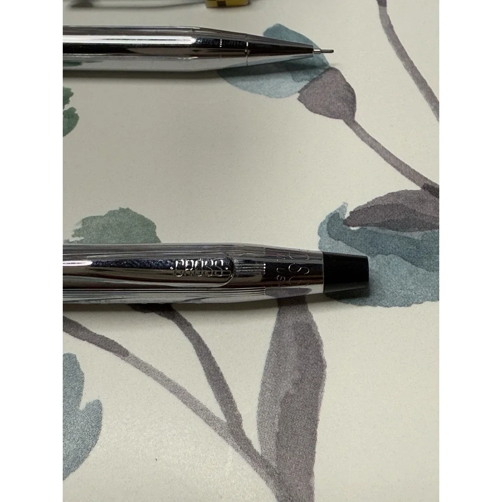 Lot of 4 Cross Pens Mechanical Pencils Chrome Scott Shaffer Engraved‎